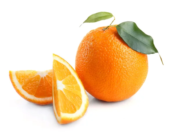 Ripe orange isolated on white — Stock Photo, Image