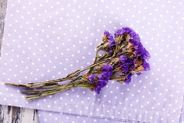 Bei fiori secchi su sfondo tessuto — Foto Stock