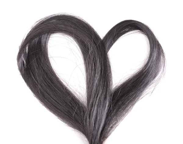 Cuore di capelli, isolato su bianco — Foto Stock