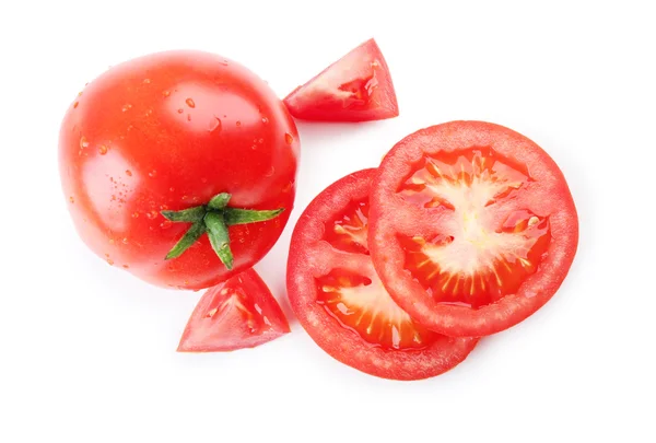 Tomate en rodajas aislado en blanco —  Fotos de Stock