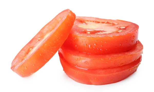 흰색 절연 슬라이스 체리 토마토 — 스톡 사진