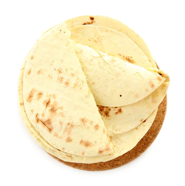 밀가루 tortillas 흰색 절연 — 스톡 사진