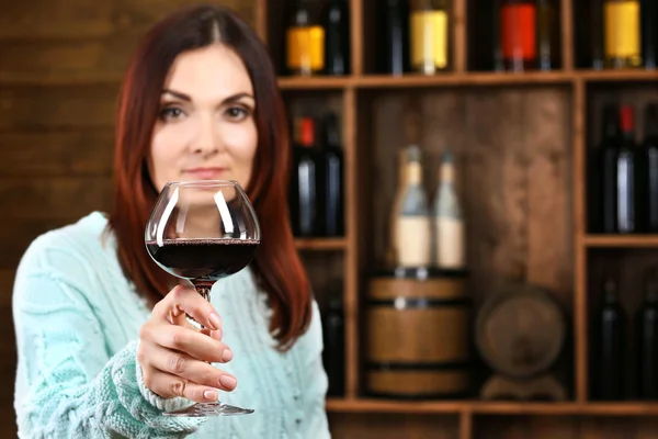 Young woman tasting wine Stock Image