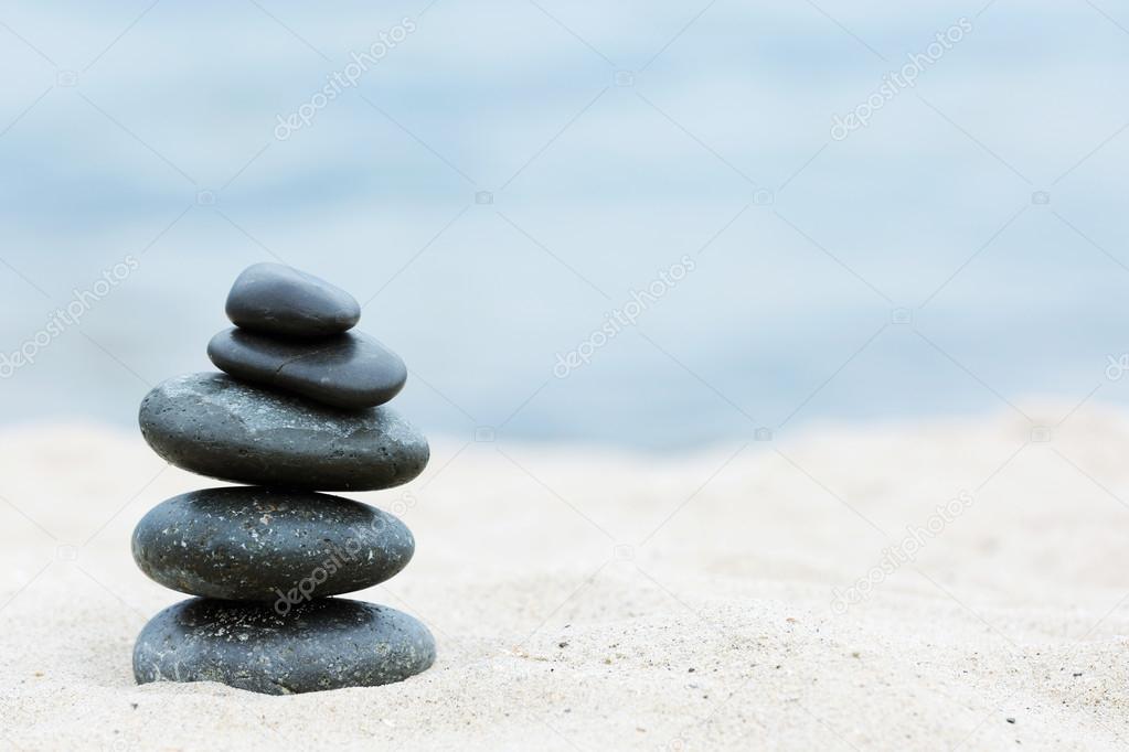 Zen stones balance spa on beach