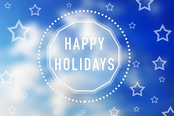 Frohe Feiertage in den blauen Himmel geschrieben — Stockfoto