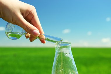 el ile test tüpleri doğal arka plan üzerinde