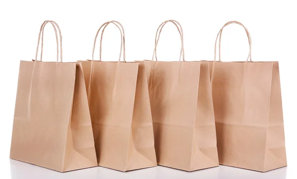 Papierowe torby na zakupy izolowane na białym — Zdjęcie stockowe