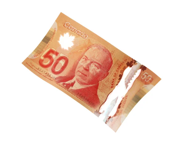 Canadian 50 Dollar, isolated on white — Stock Photo, Image