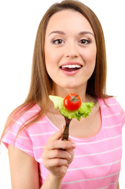 Sebzeli genç kadın