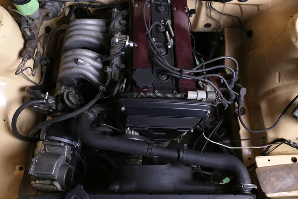 Parts under the hood of car — Stock Photo, Image