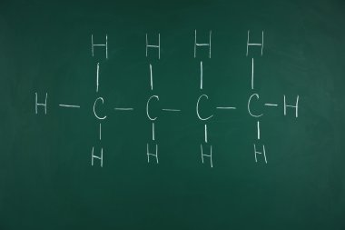 molekül modelleri ve tahta arka plan sayfasındaki formülleri