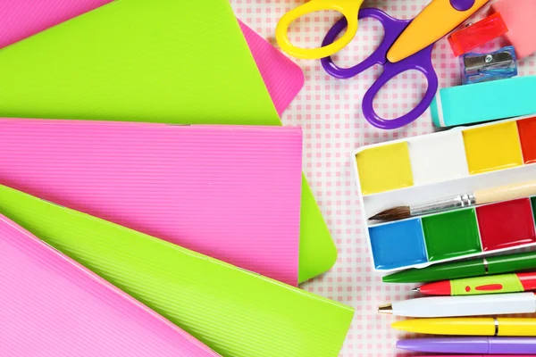 School stationery close-up background — Stock Photo, Image