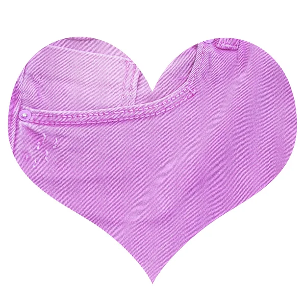 Corazón de jeans de color, aislado en blanco — Foto de Stock