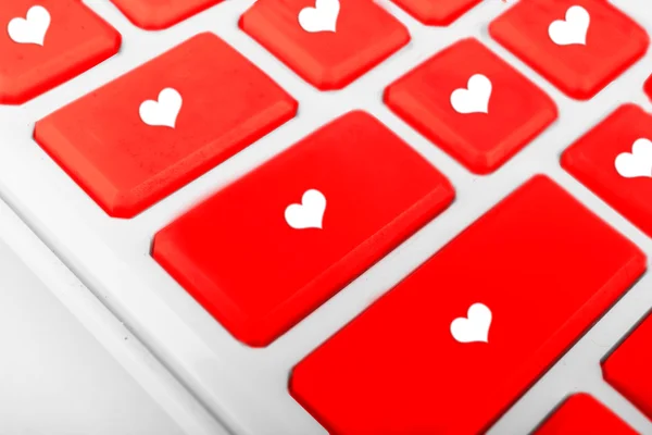 Клавиатура с значком сердца — стоковое фото