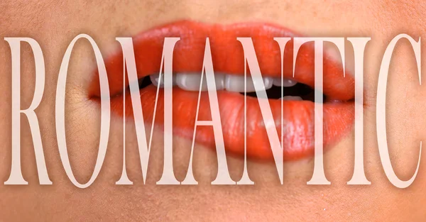 아름 다운 여성 입술의 근접 촬영 — 스톡 사진