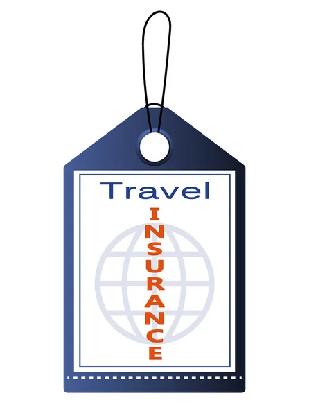 Seyahat sigortası etiket üzerinde beyaz izole — Stok fotoğraf