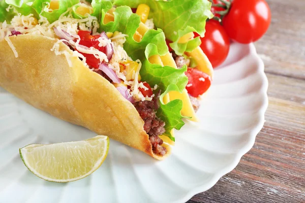 Chutné taco se zeleninou — Stock fotografie