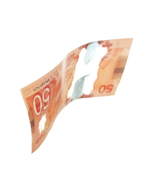 Kanadai 50 dollár, elszigetelt fehér — Stock Fotó