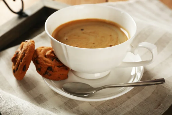 Kopp kaffe med kaka — Stockfoto