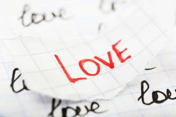 Word LOVE  paper — Stock Photo, Image