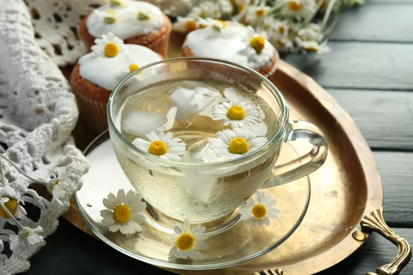 Herbata rumianek z kwiatów rumianku — Zdjęcie stockowe