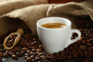Kahve Tablo fasulye ile yakın çekim