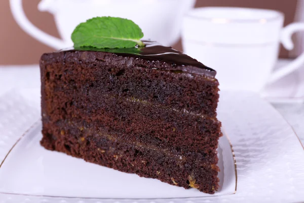 Pedazo de pastel de chocolate —  Fotos de Stock