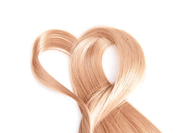 Corazón de pelo, aislado en blanco —  Fotos de Stock