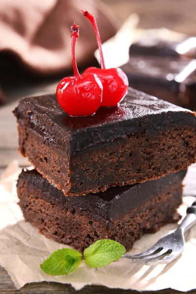 Leckere Schokoladenkuchen — Stockfoto