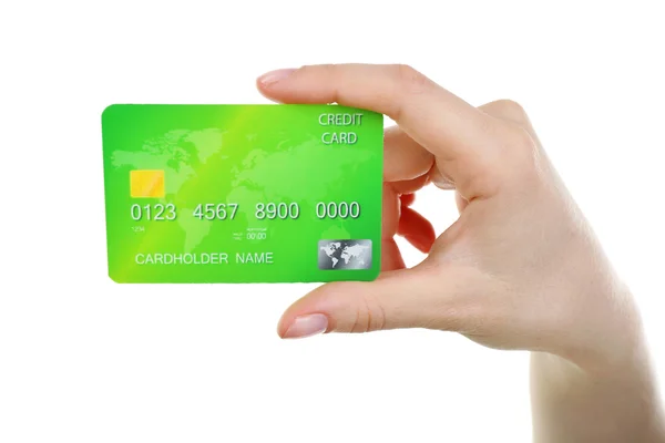 Female hand holding credit card — Stock Photo, Image