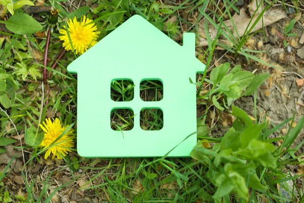 Gioco casa su sfondo erba — Foto Stock