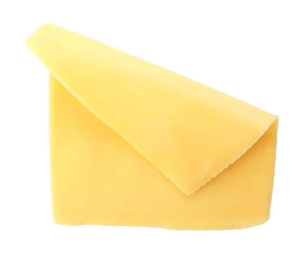 Rebanada de queso aislado en blanco —  Fotos de Stock