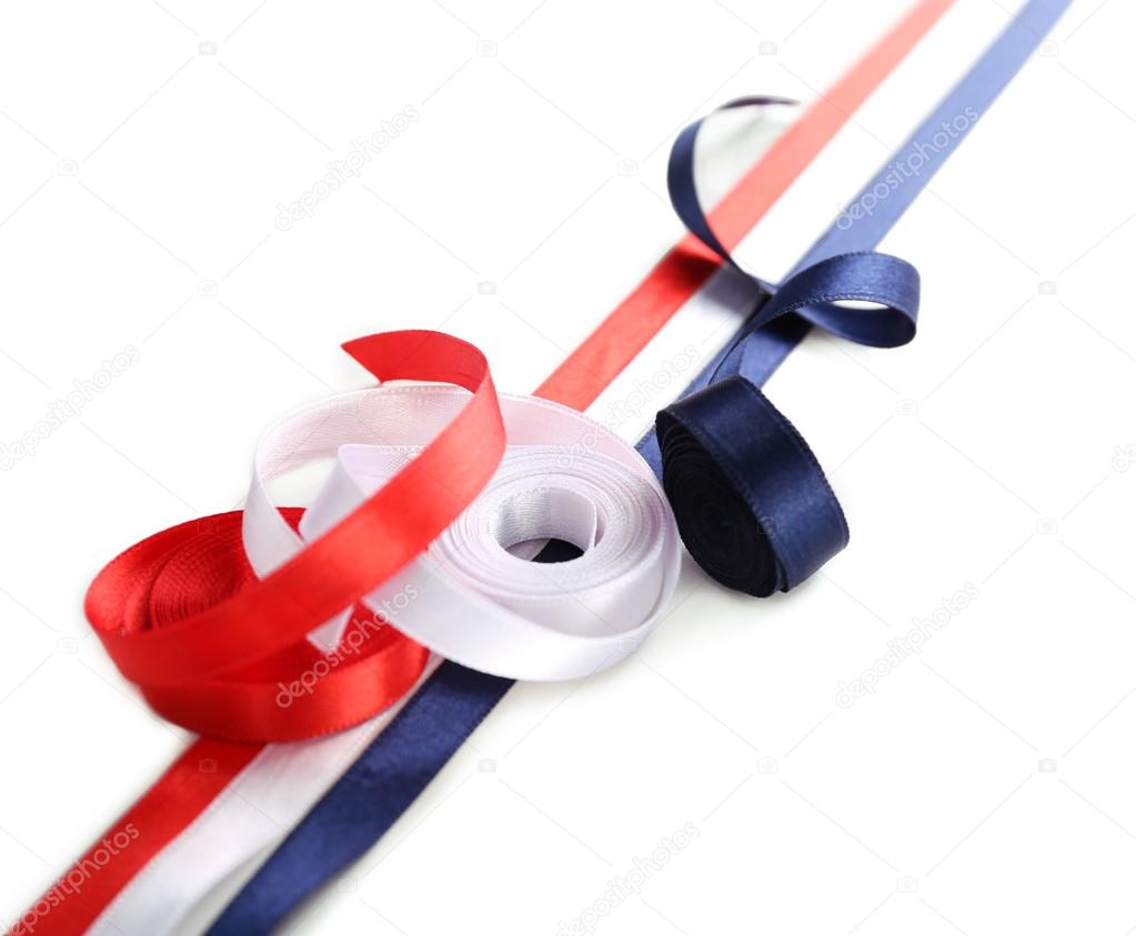 Colorful ribbons isolated on white