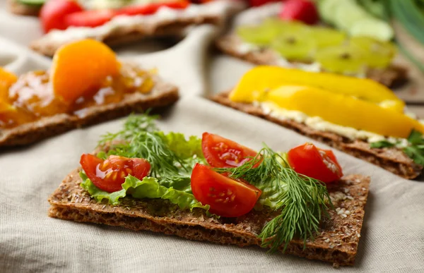 Still life with vegetarian sandwiches — Stock Photo, Image