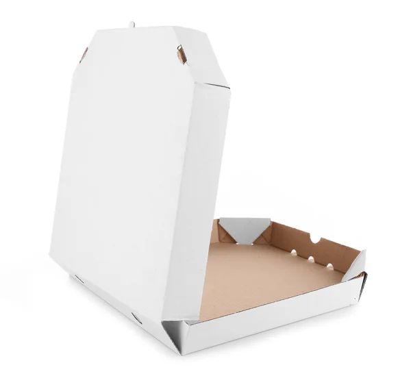 Caja de pizza aislada en blanco — Foto de Stock