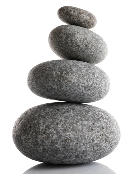 Stapel von Wellness-Steinen isoliert auf weiß — Stockfoto