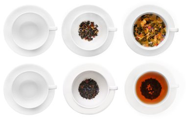 Bardak bitkisel çay beyaz izole