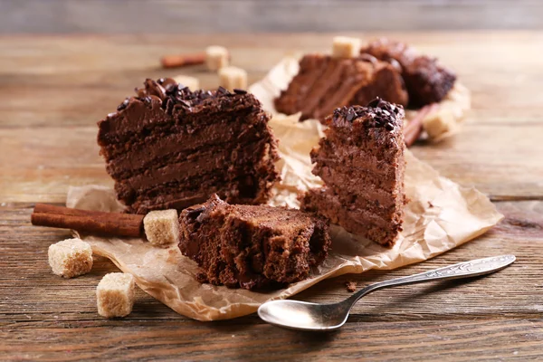 Bolo de chocolate saboroso — Fotografia de Stock