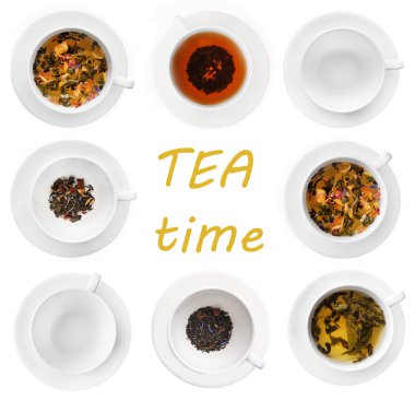 Bardak bitkisel çay beyaz izole