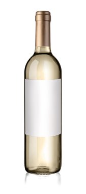 şarap şişesi üzerinde beyaz izole