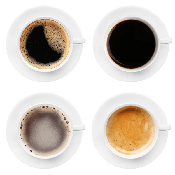 Tasses de café isolées sur blanc — Photo