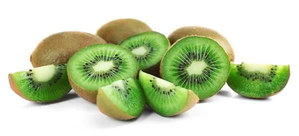 Fruta kiwi suculenta isolada em branco — Fotografia de Stock