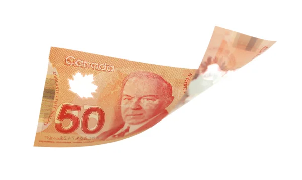 Канадський долар 50, ізольовані на білому — стокове фото