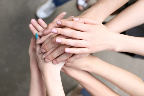 United hands outdoors — Stock Photo, Image