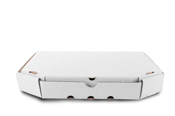 Caja de pizza aislada en blanco — Foto de Stock