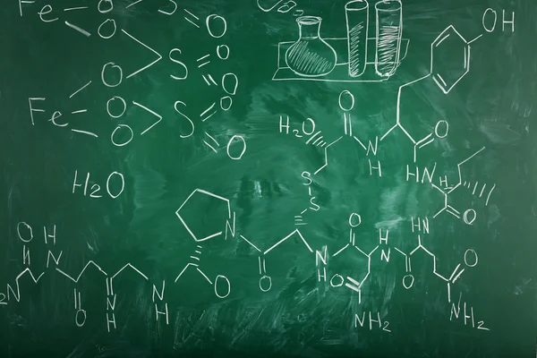 Molecule models and formulas — Stock Photo, Image