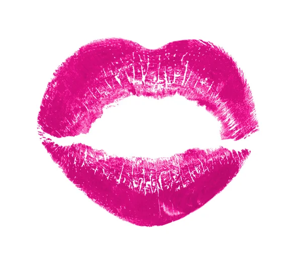 Lippen kussen in de vorm van hart geïsoleerd op wit — Stockfoto