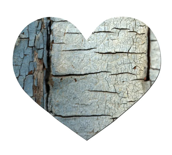 Vintage drewniane serca na białym tle — Zdjęcie stockowe