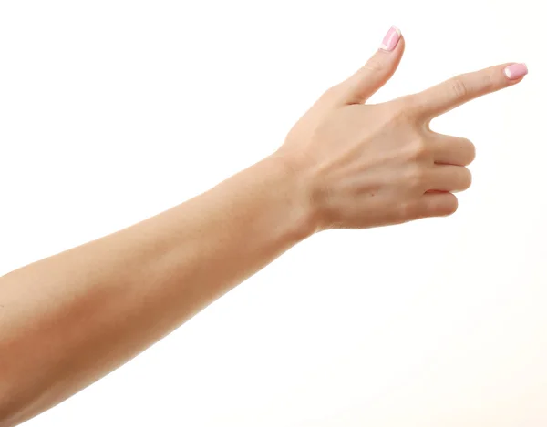 Женская рука изолирована на белом — стоковое фото