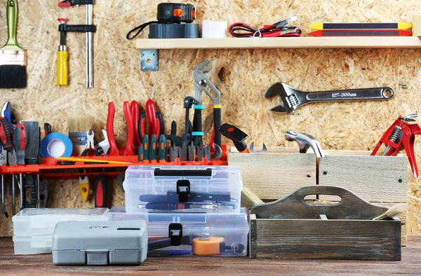 Set of tools in workshop — Stock Photo, Image